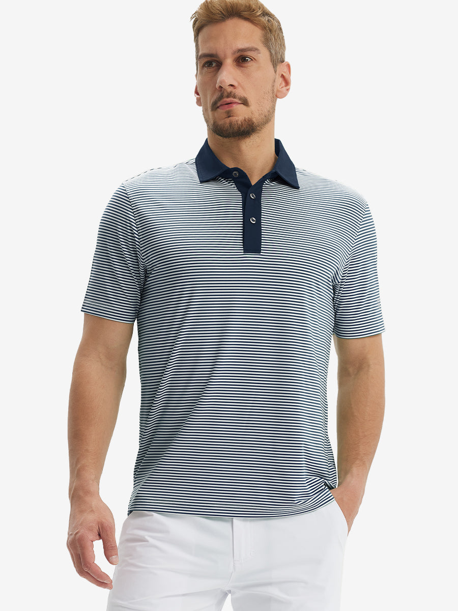 Men's Two-Tone Striped Quick-Dry Polo Shirt – view 68