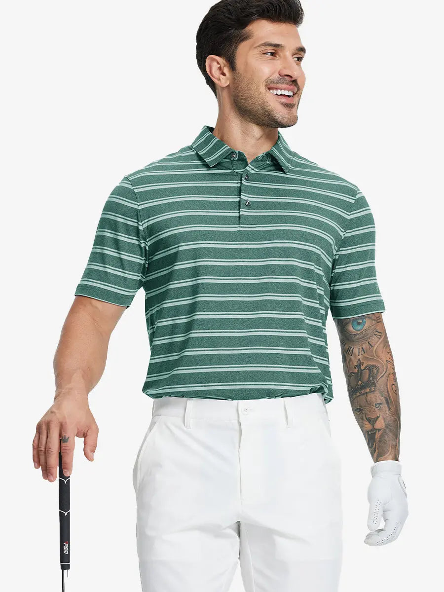 Men's Yarn-Dyed Striped Golf Polo Shirt – view 28