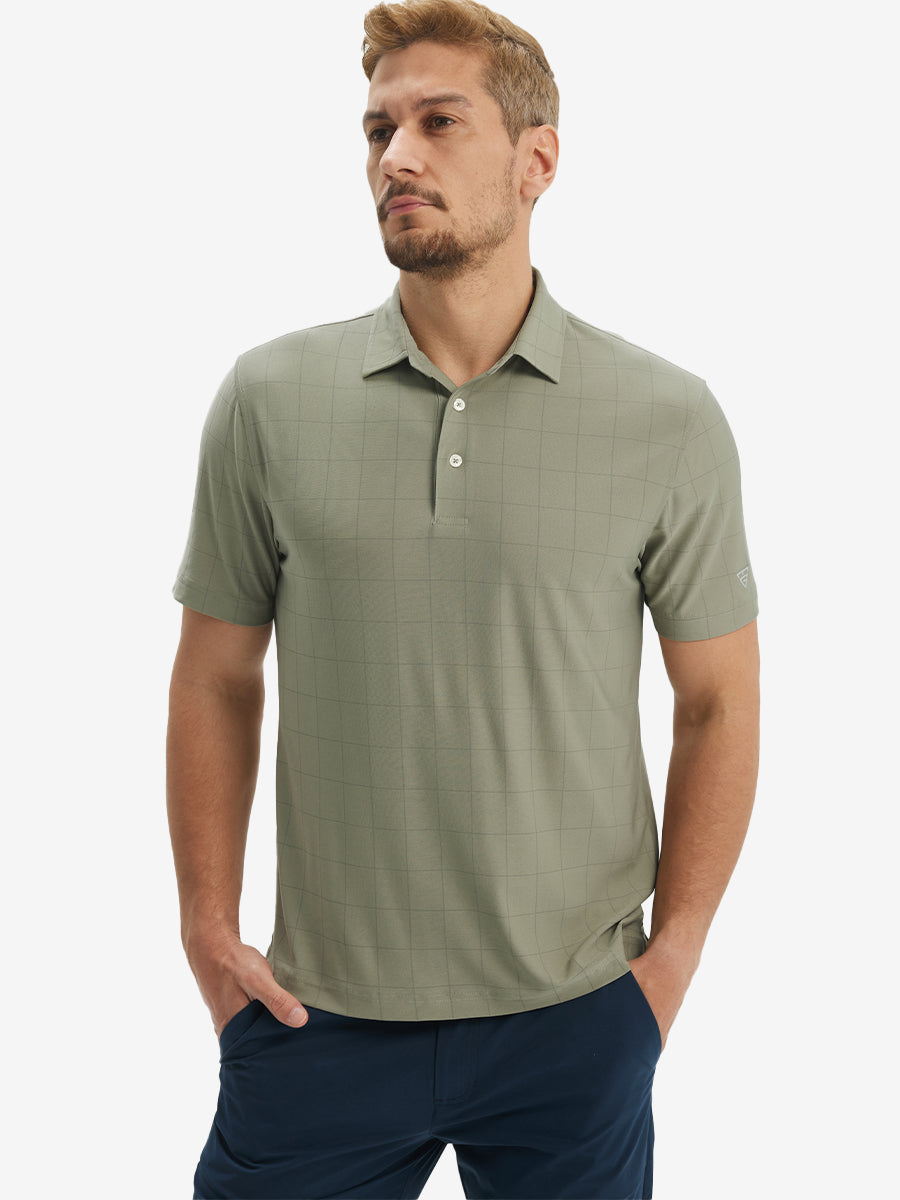 Men's Reflective Check Collar Golf Polo Shirt – view 28