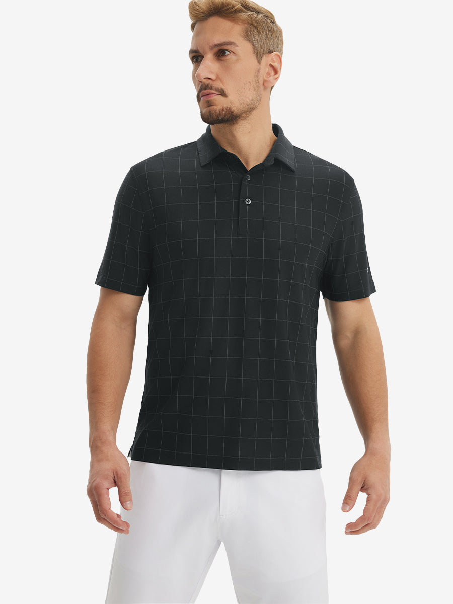 Men's Reflective Check Collar Golf Polo Shirt – view 12