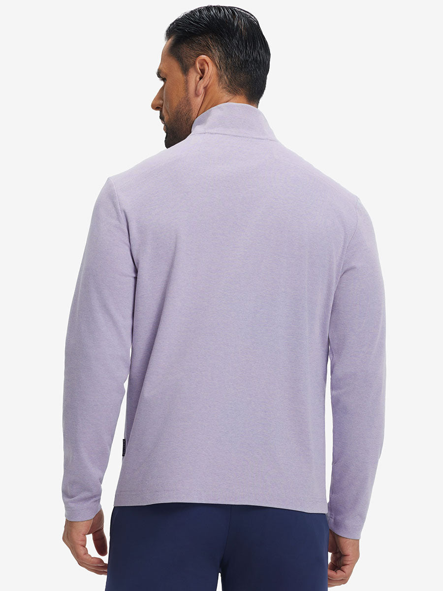 Men's Two-Tone Pique Cotton Blend Quarter Zip – view 54