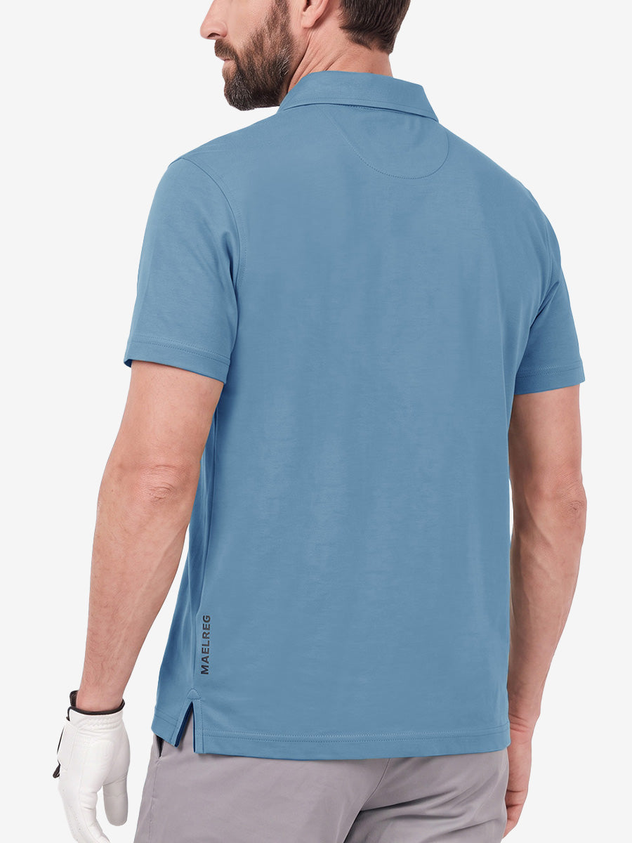 Roma Men's Slim Fit Knit Polo Shirt – view 44