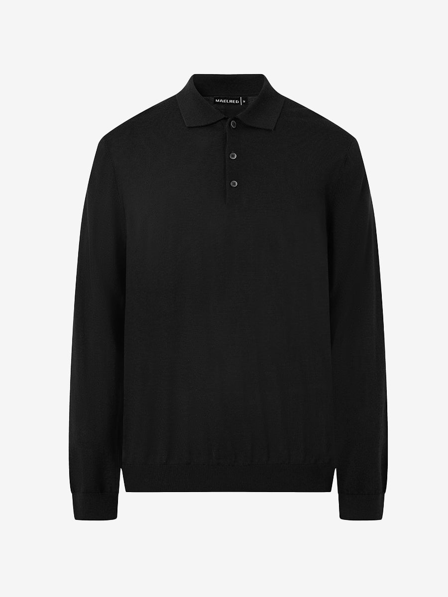 Men's Pure Merino Wool Knit Polo Jumper – view 6