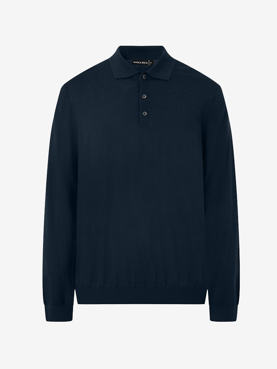 Men's Pure Merino Wool Knit Polo Jumper – view 40