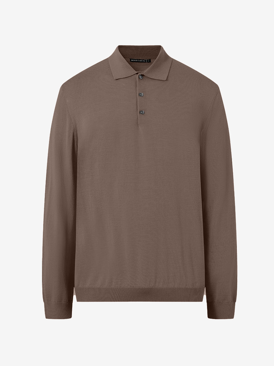 Men's Pure Merino Wool Knit Polo Jumper – view 32