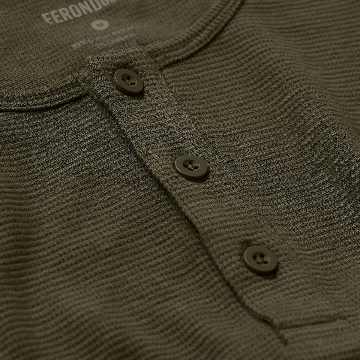 Men's Waffle Knit Long Sleeve Henley 3-Pack – Modal Blend, 3-Button Placket | Black, Navy & Military Green
