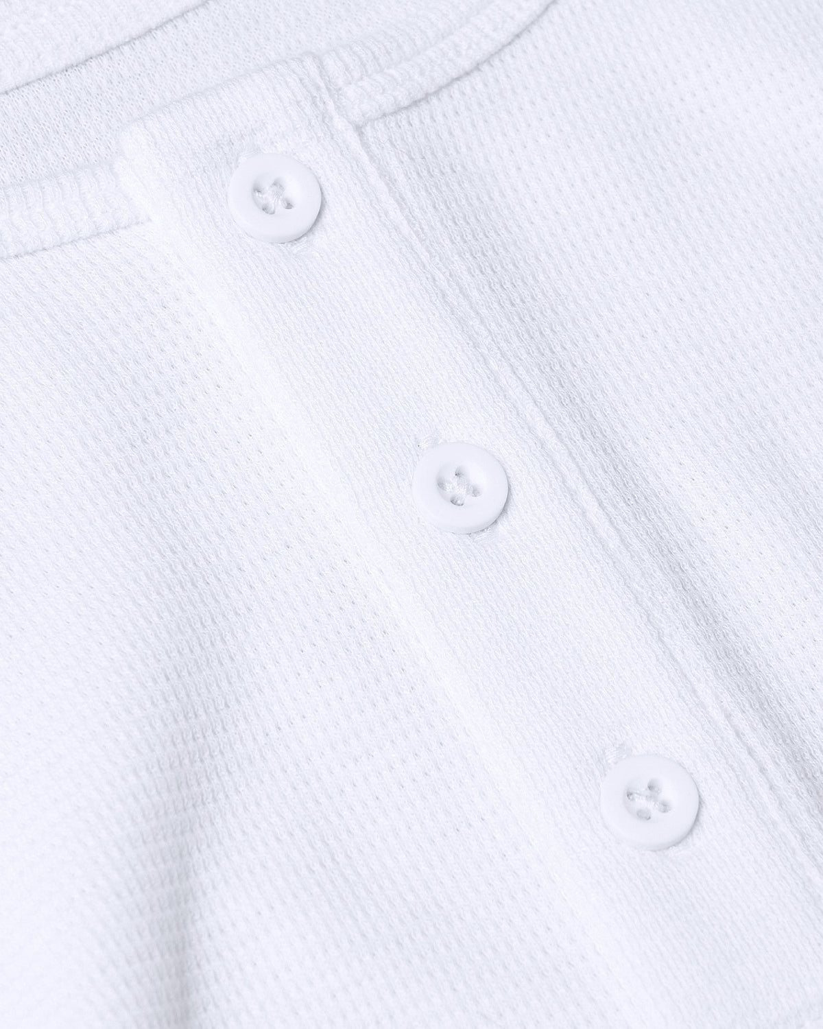 Men's Waffle Knit Long Sleeve Henley 3-Pack – Modal Blend, 3-Button Placket | White – view 6