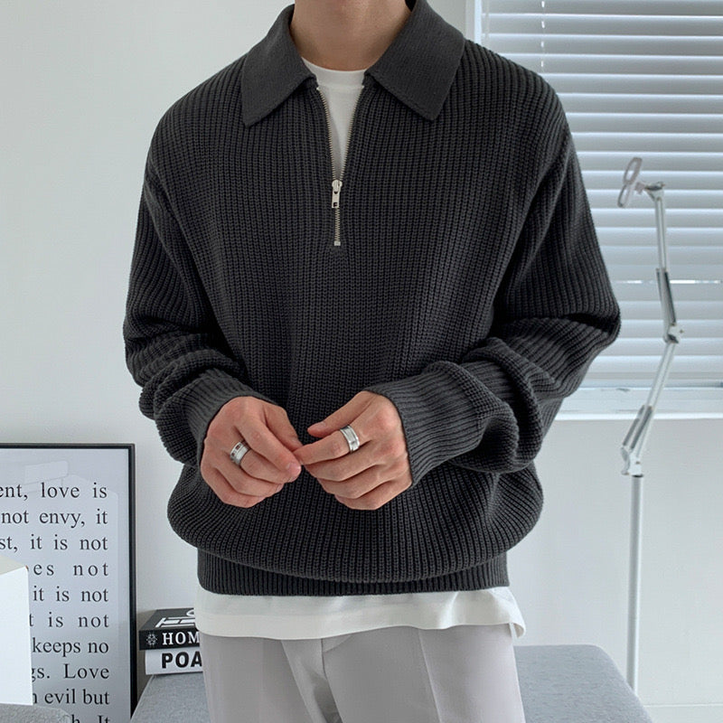 Men's Cotton Half-Zip Collared Jumper – view 10
