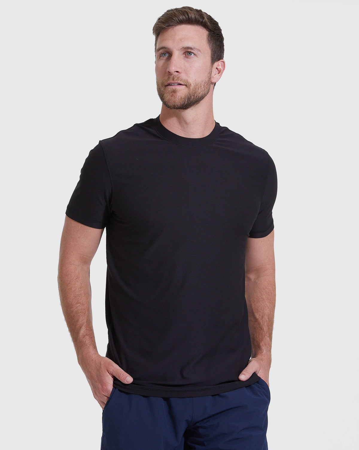 Men's Tall Active Crew T-Shirt 3-Pack in Black – view 2