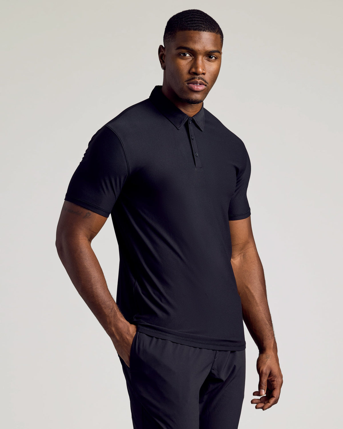 Men's Tall Active Polo Shirt 3-Pack – Short Sleeve, 3-Button Placket, Quick-Dry | Black, Navy & Charcoal Grey – view 2