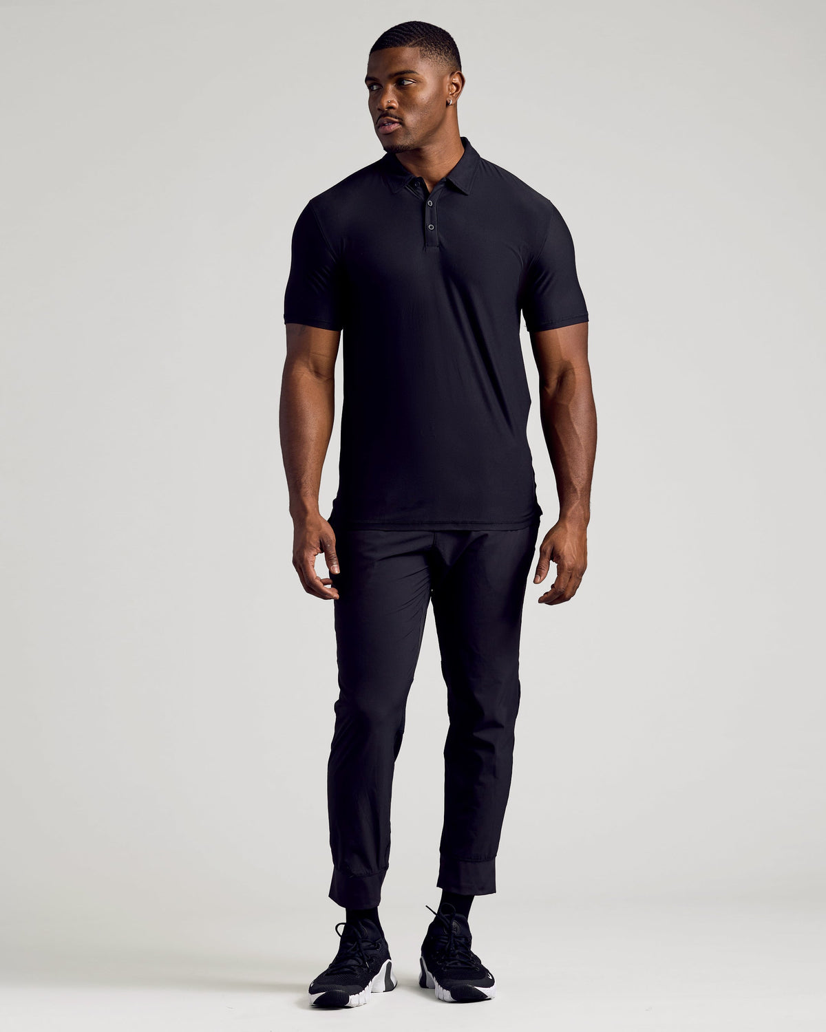 Men's Tall Active Polo Shirt 3-Pack – Short Sleeve, 3-Button Placket, Quick-Dry | Black, Navy & Charcoal Grey – view 3