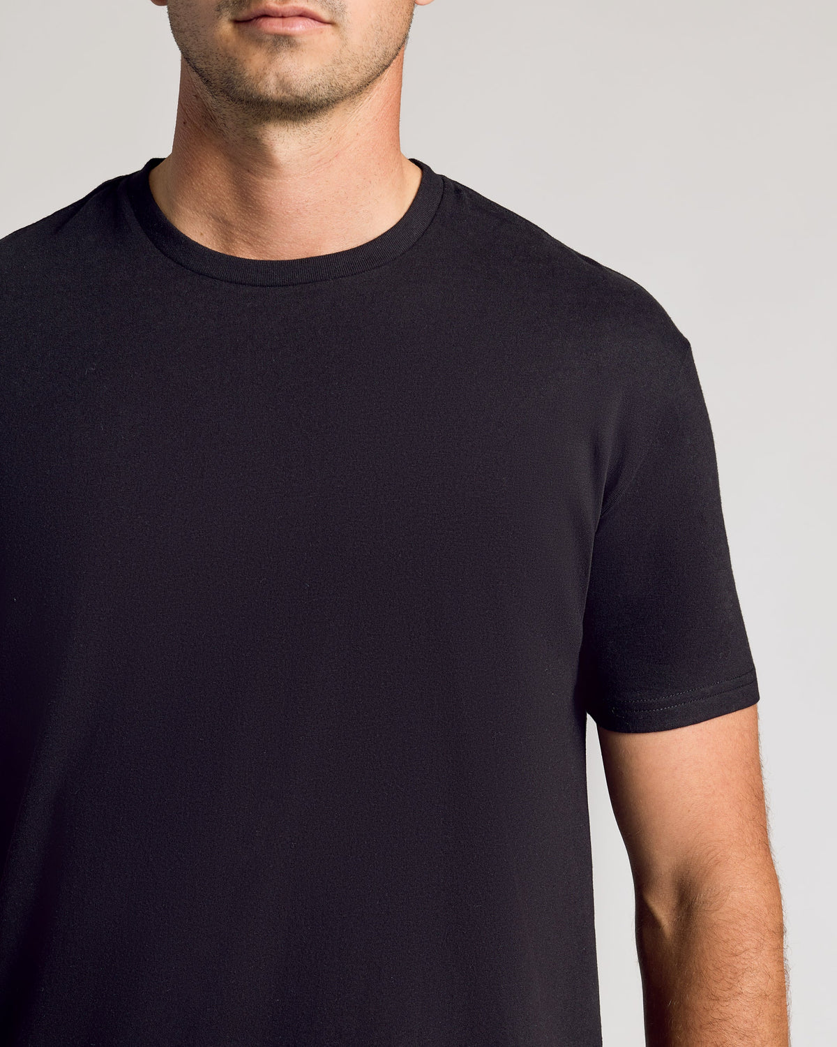 Men's Tall Curved Hem Crew T-Shirt 3-Pack in Black – view 5