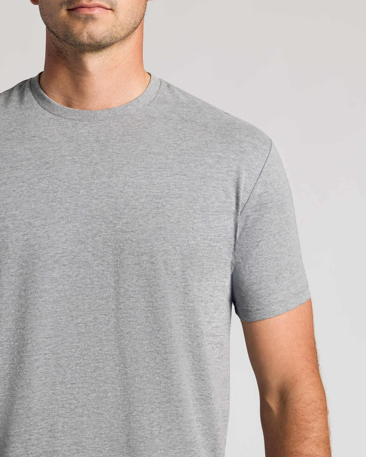 Men's Tall Curved Hem Crew T-Shirt 3-Pack – Short Sleeve, Extra Length | Navy, Military Green & Heather Grey – view 8