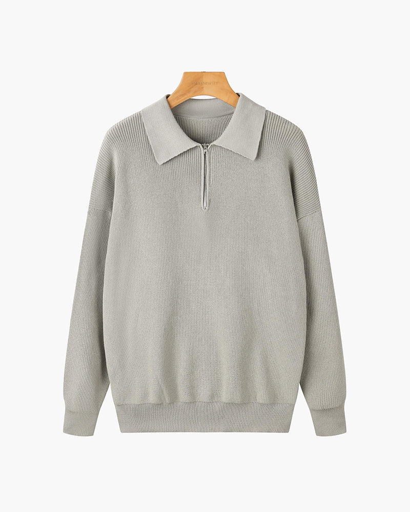 Men's Cotton Half-Zip Collared Jumper – view 2