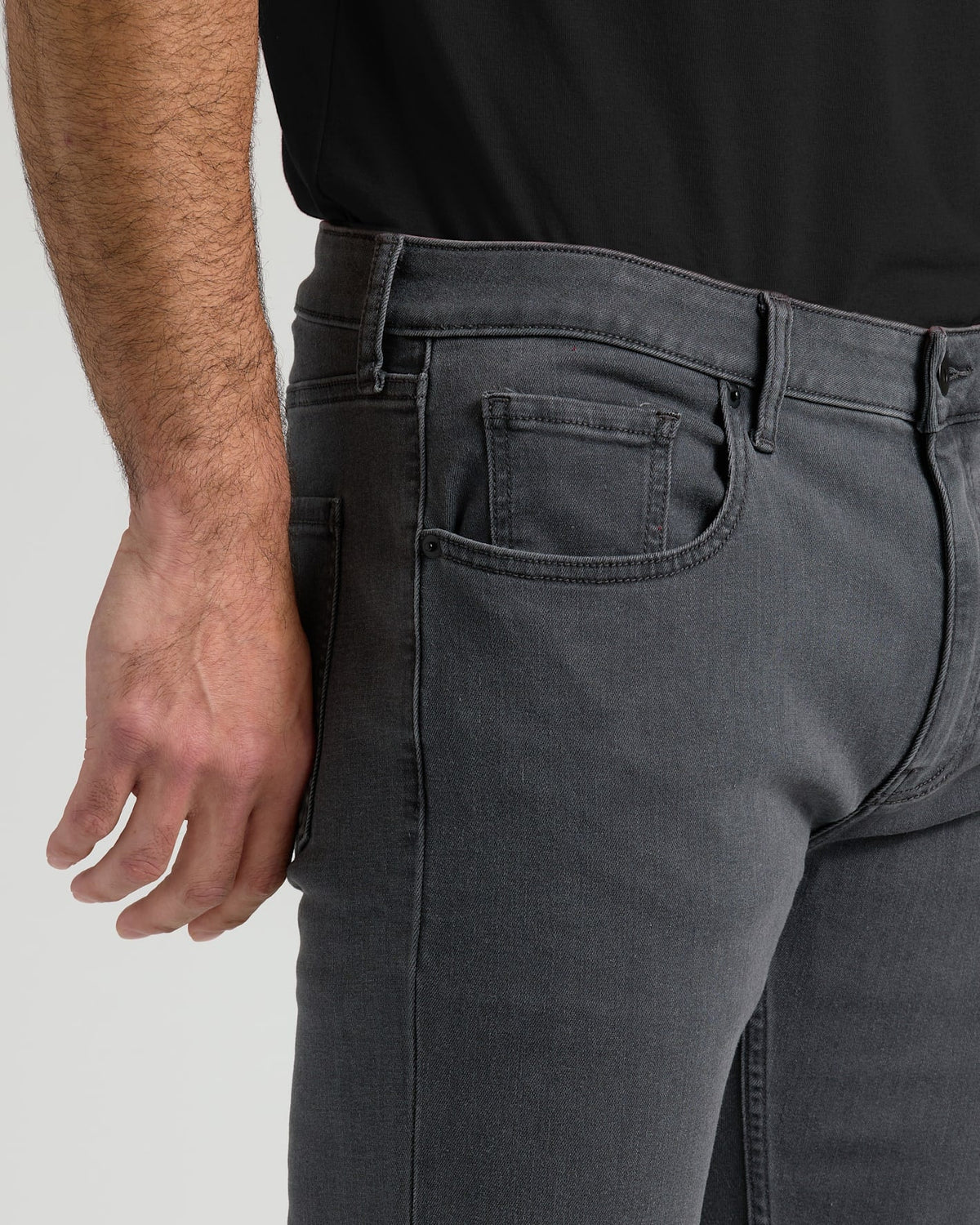 Men's Slim Stretch Jeans 2-Pack – Four-Way Stretch, Tapered Leg, Classic 5-Pocket | Black Wash & Grey Wash – view 7