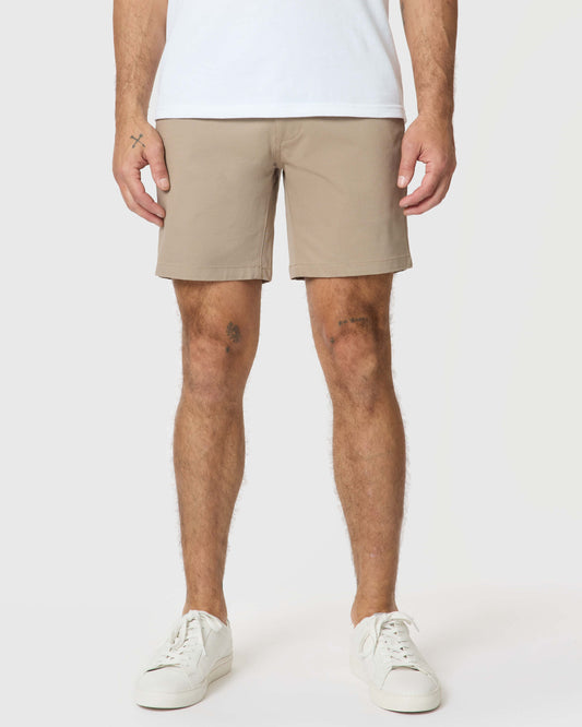 Men's 7 Inch Stretch Cotton Twill Shorts – Wrinkle-Resistant, Moisture-Wicking, Slim Fit | Khaki