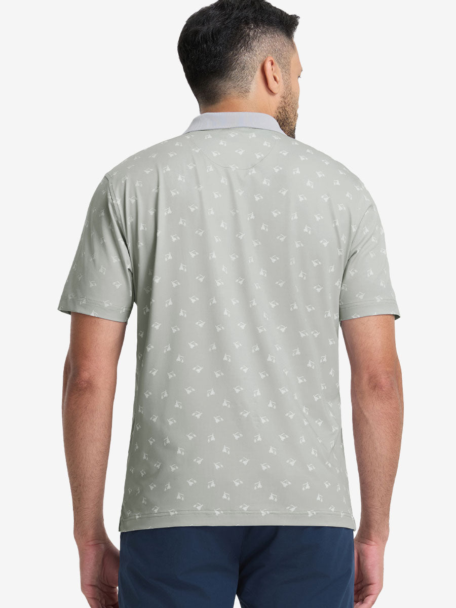 Men's Ribbed Collar Printed Golf Polo Shirt – view 29