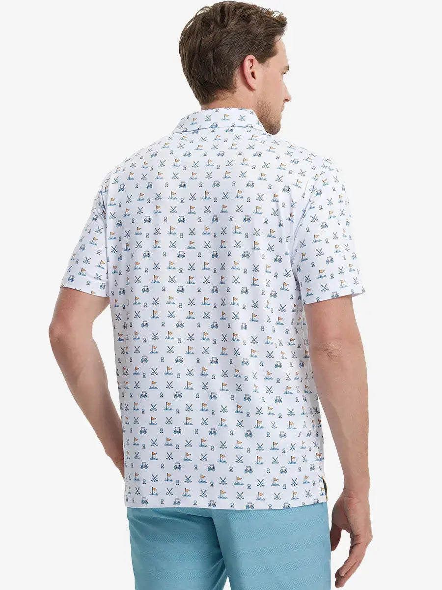 Men's Printed Performance Golf Polo Shirt – view 4
