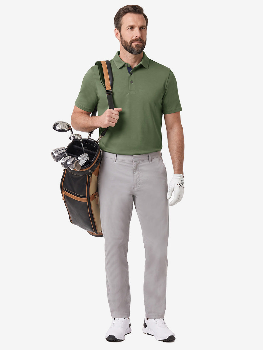 Roma Men's Slim Fit Knit Polo Shirt – view 37