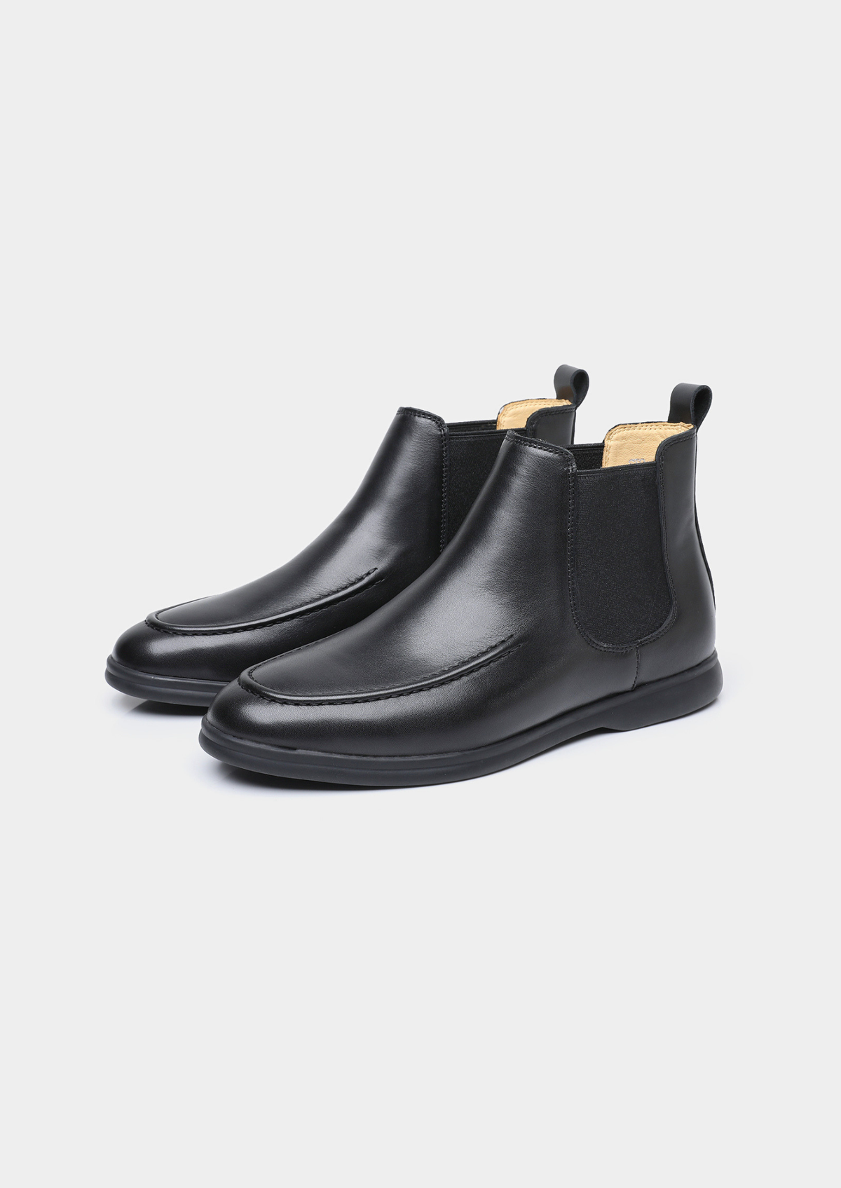 Black Leather Chelsea Boot by SATRI & CO. – product view 1