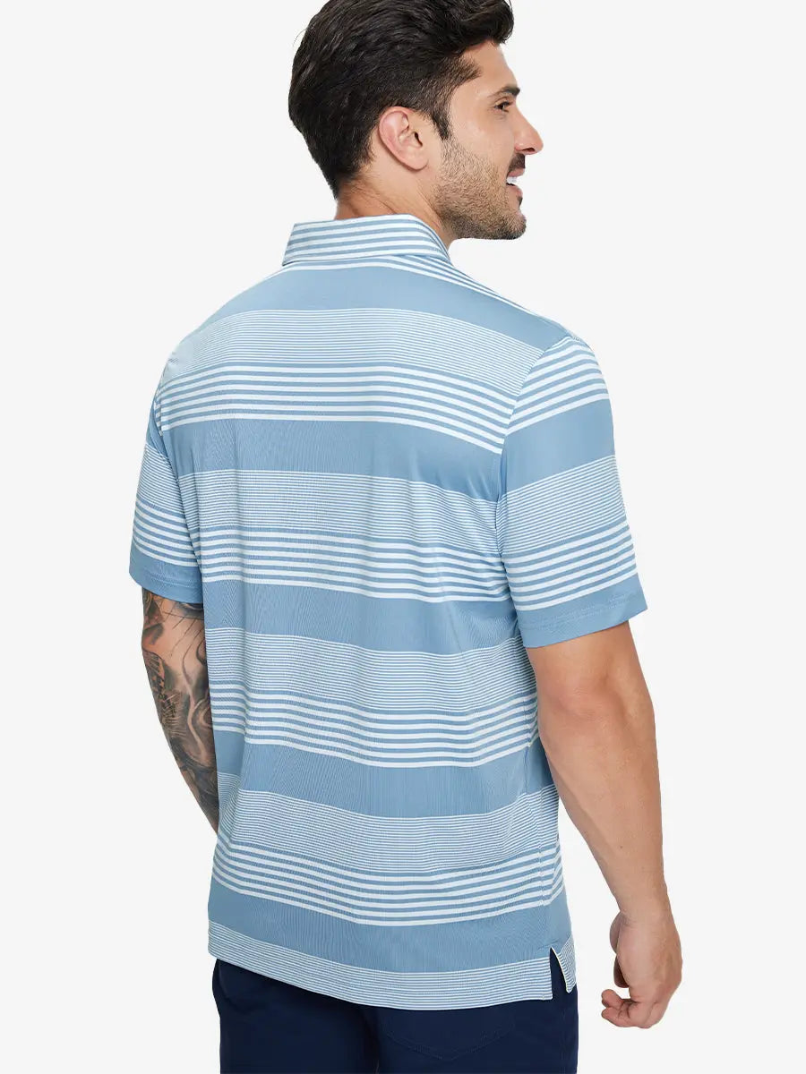 Men's Yarn-Dyed Striped Golf Polo Shirt – view 23