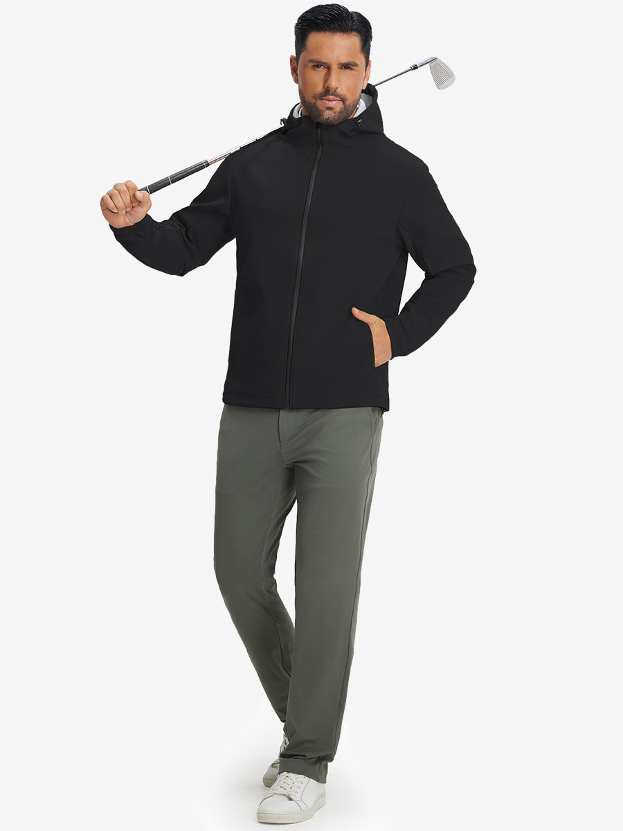Men's Water-Resistant Softshell Winter Jacket with Hood – view 11