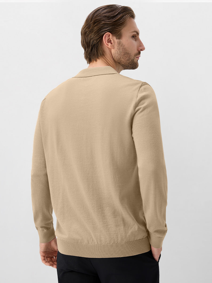 Men's Pure Merino Wool Knit Polo Jumper – view 21
