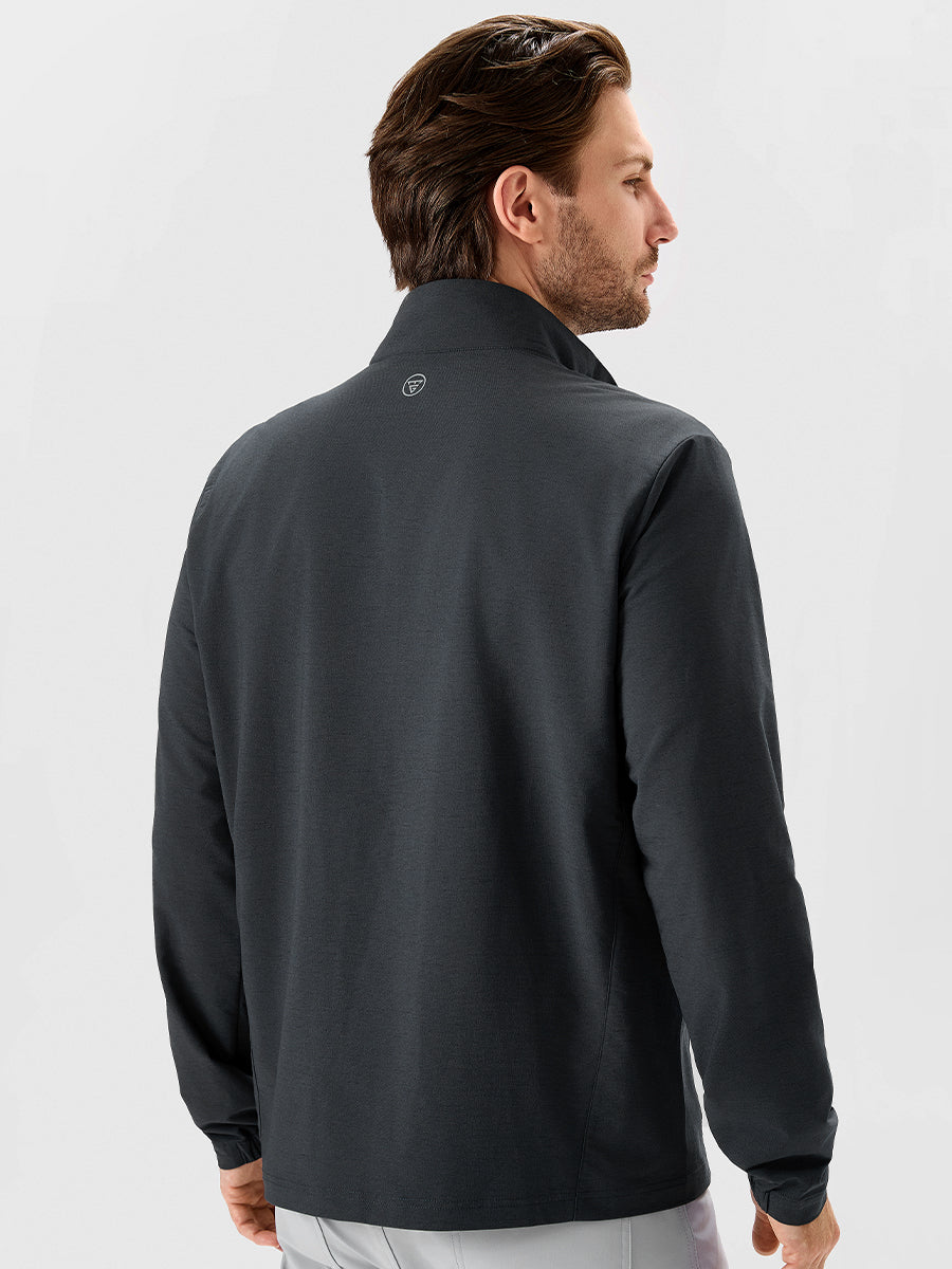 Men's Lightweight Water-Resistant Nylon Blend Jacket – Stretch, Quick-Dry, Packable, UPF 50+ Fabric