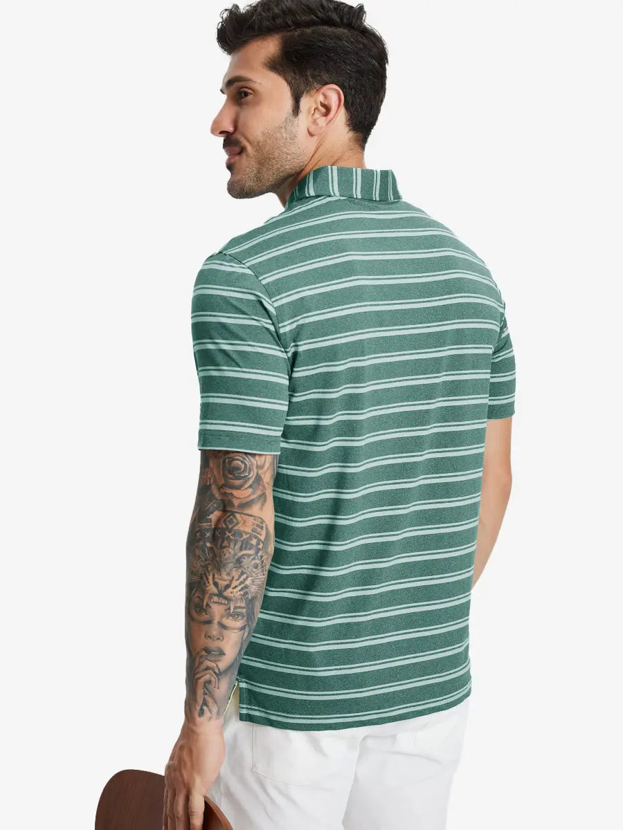 Men's Yarn-Dyed Striped Golf Polo Shirt – view 29