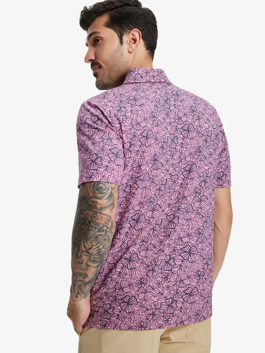 Men's Heather Print Golf Polo Shirt – view 41