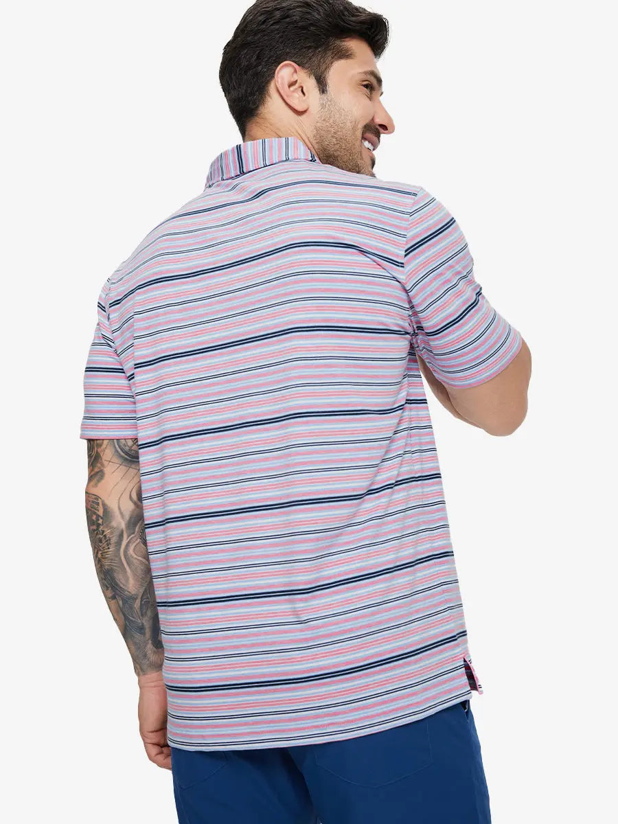 Men's Yarn-Dyed Striped Golf Polo Shirt – view 11