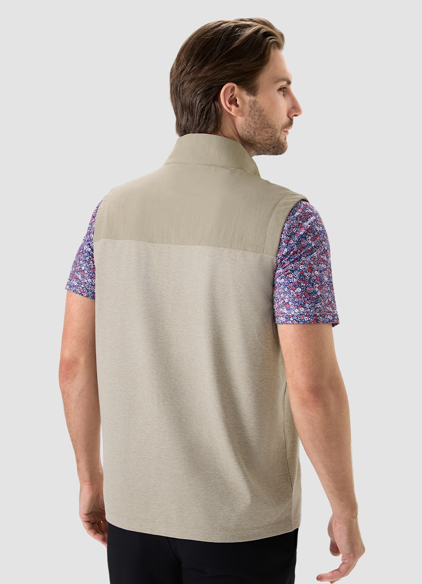 Men's Colour Block Full-Zip Golf Gilet – view 4