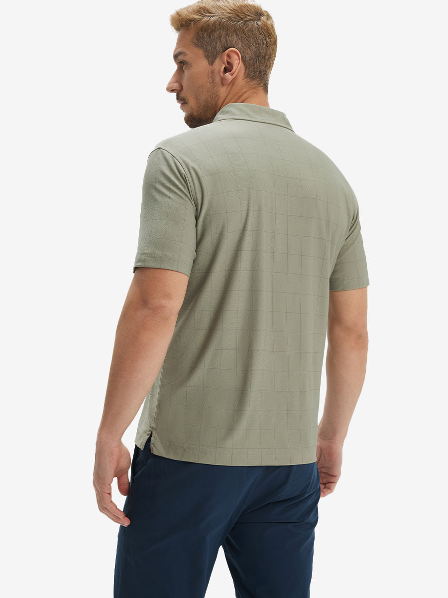 Men's Reflective Check Collar Golf Polo Shirt – view 29