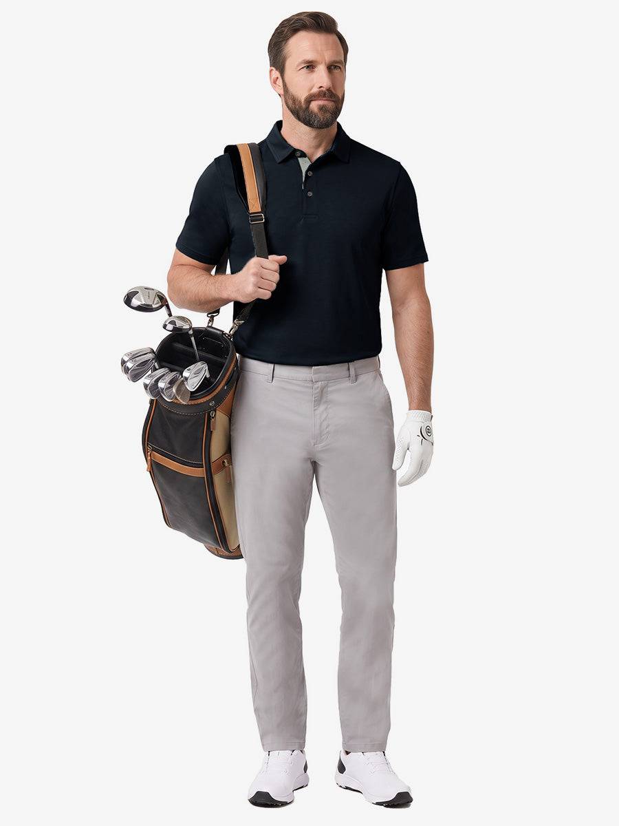 Roma Men's Slim Fit Knit Polo Shirt – view 5