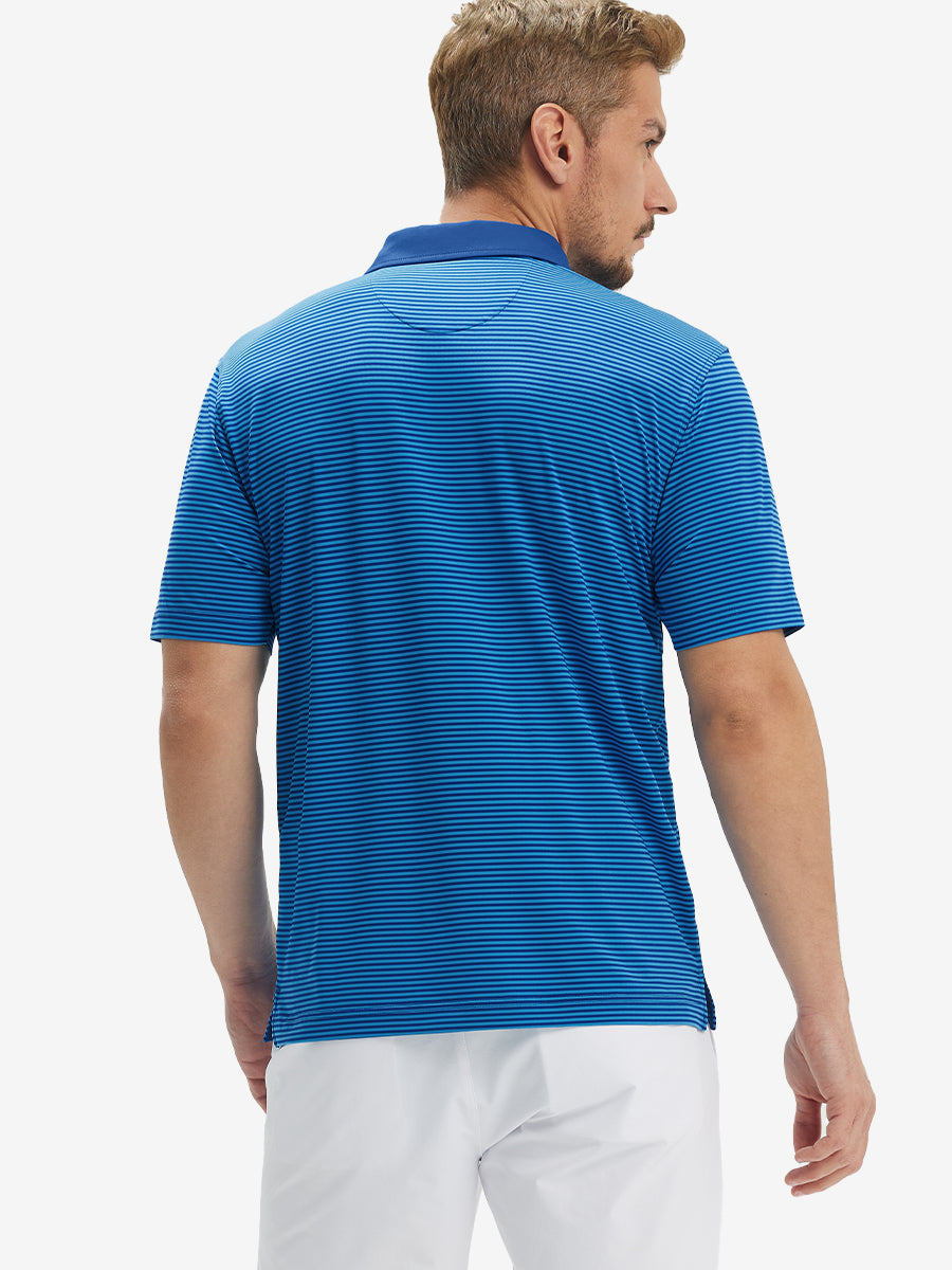 Men's Two-Tone Striped Quick-Dry Polo Shirt – view 29