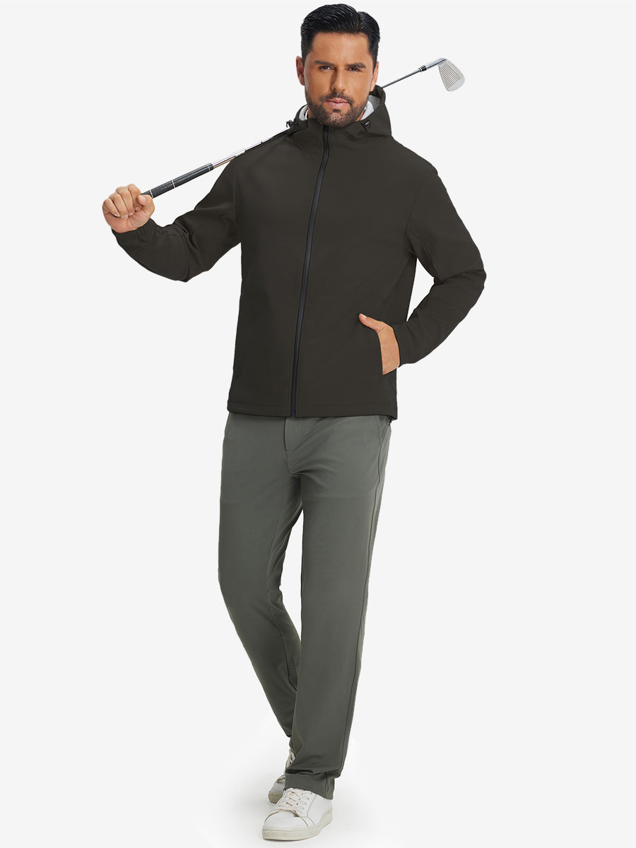 Men's Water-Resistant Softshell Winter Jacket with Hood – view 17