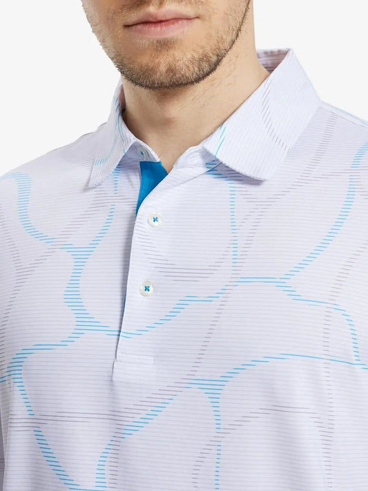 Men's Printed Jersey Golf Polo Shirt – Quick-Dry Stretch Fabric, Moisture-Wicking, UPF 30+ | Abstract and Nautical Prints