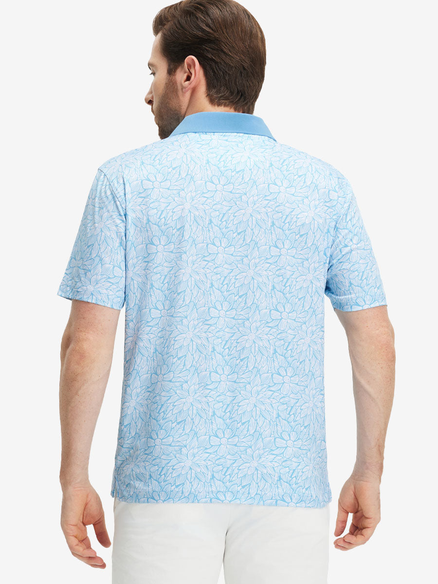 Men's Ribbed Collar Printed Golf Polo Shirt – view 61