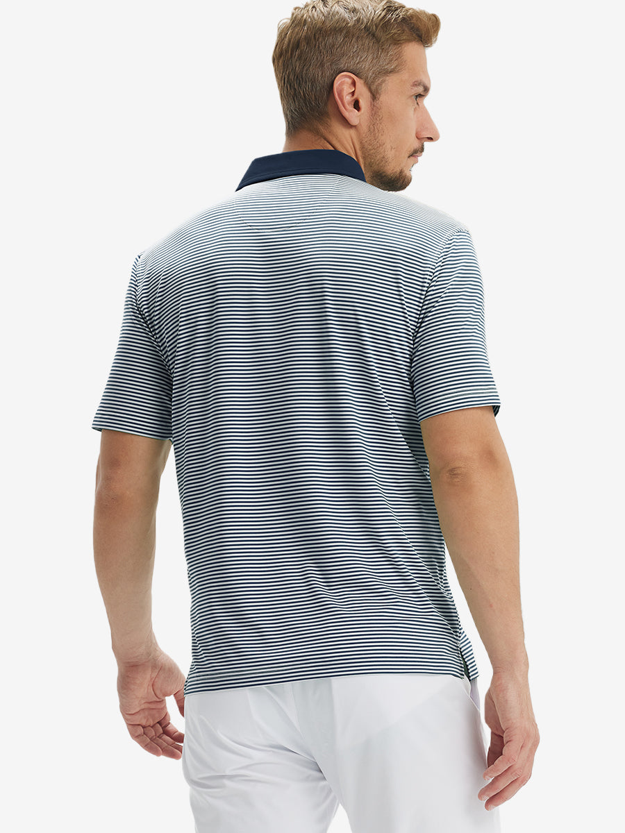 Men's Two-Tone Striped Quick-Dry Polo Shirt – view 69