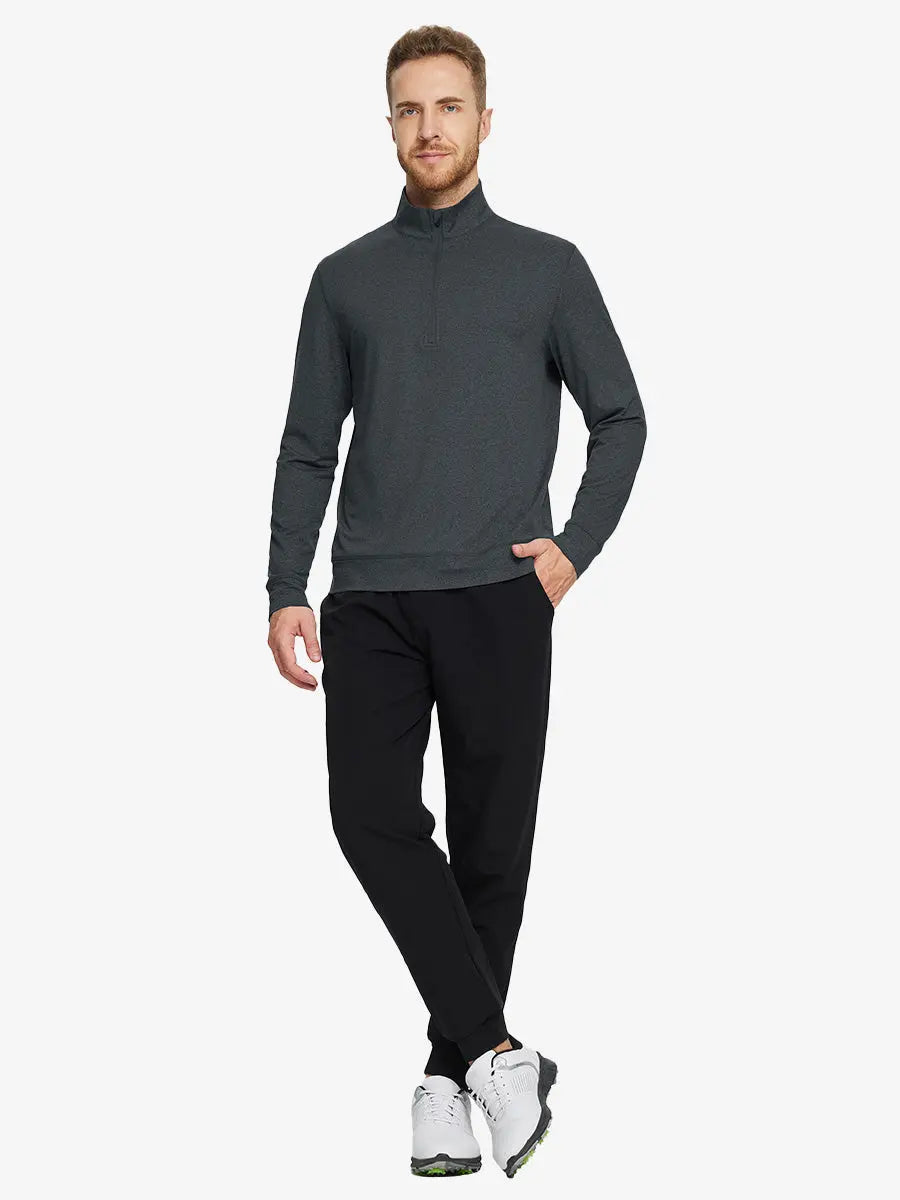 Men's Melange Quarter Zip Pullover – view 3