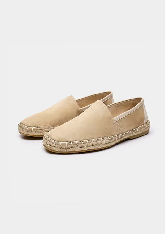 Men's Suede Seaside Espadrilles in Ivory – view 1