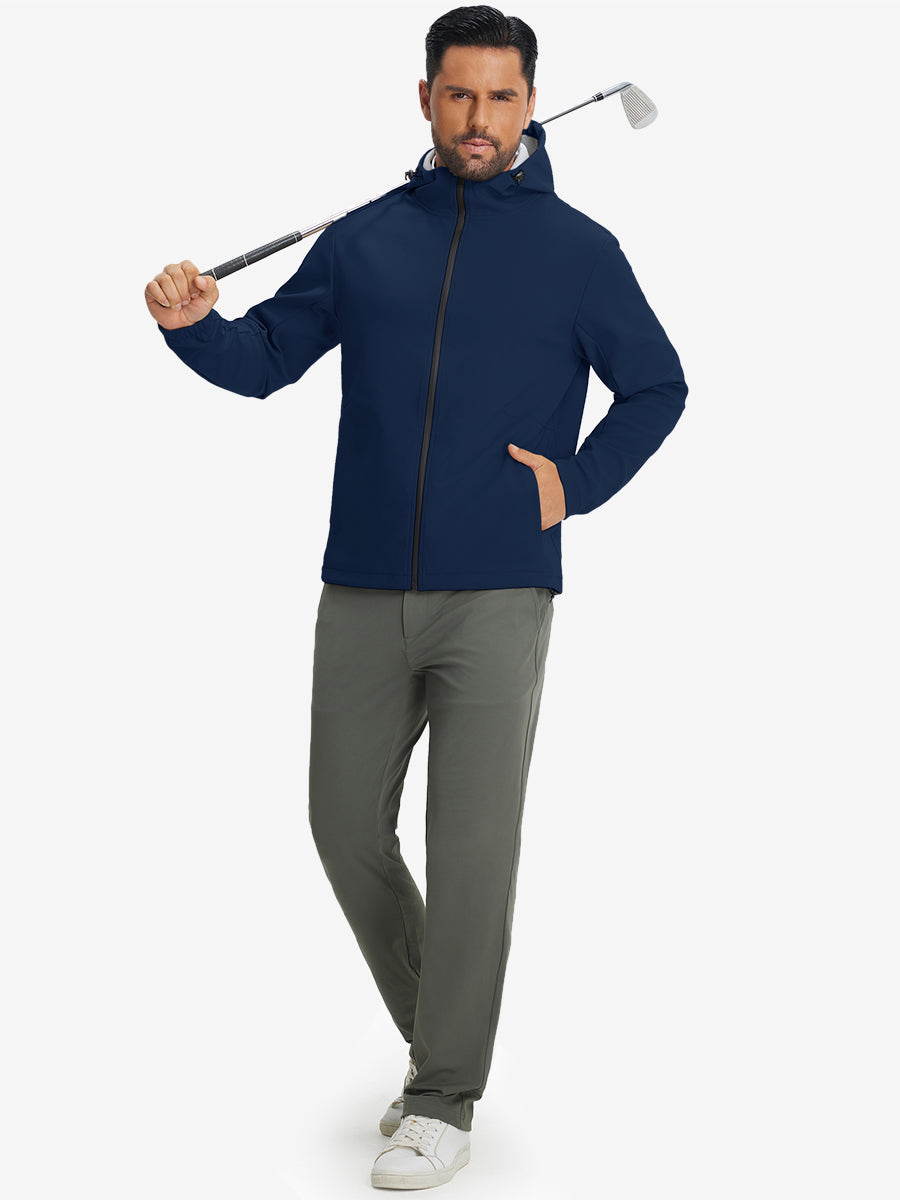 Men's Water-Resistant Softshell Winter Jacket with Hood – view 29