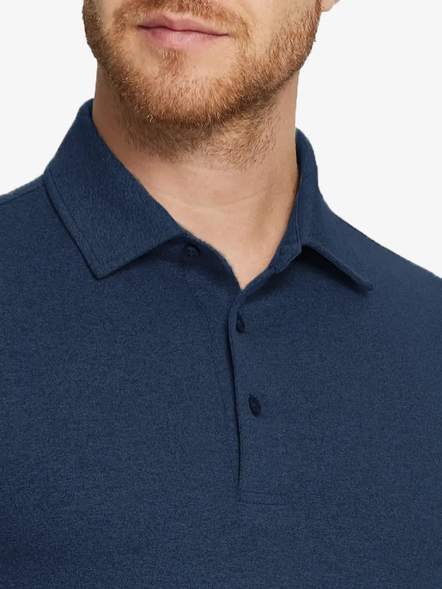 Men's Long Sleeve Melange Golf Polo Shirt – view 14