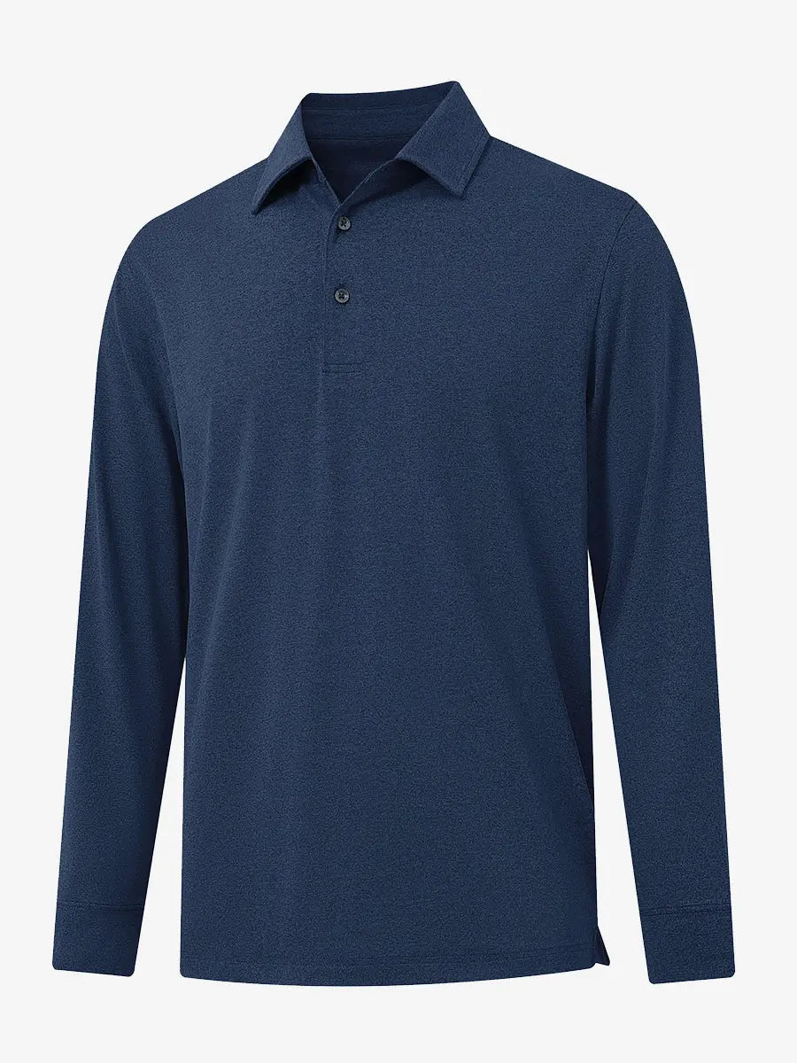 Men's Long Sleeve Melange Golf Polo Shirt – view 15