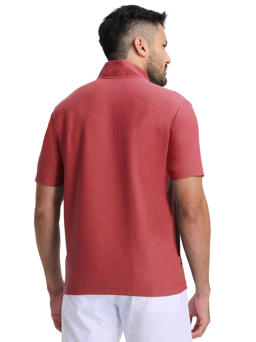 Men's Waffle Texture Quarter Zip Pullover – view 5