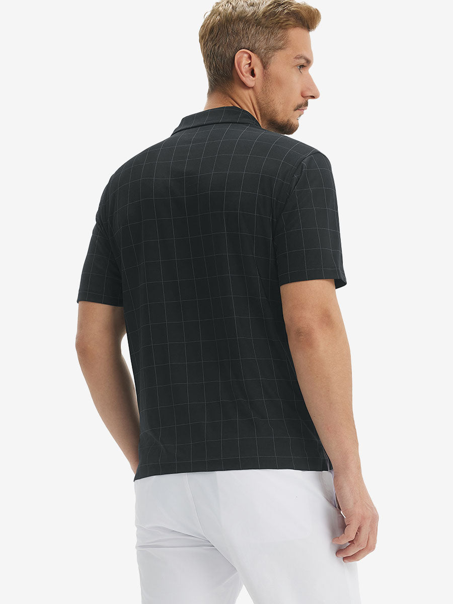 Men's Reflective Check Collar Golf Polo Shirt – view 13
