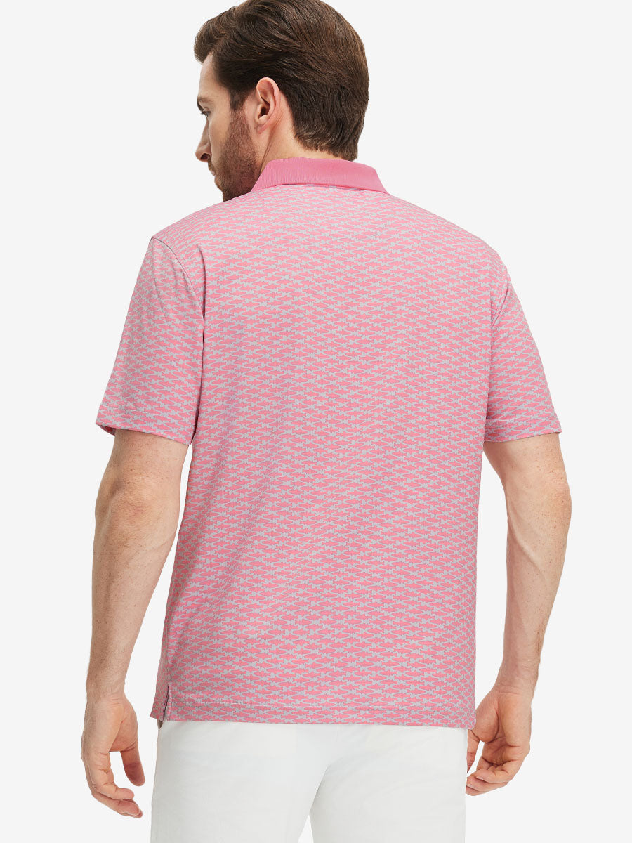 Men's Ribbed Collar Printed Golf Polo Shirt – view 13