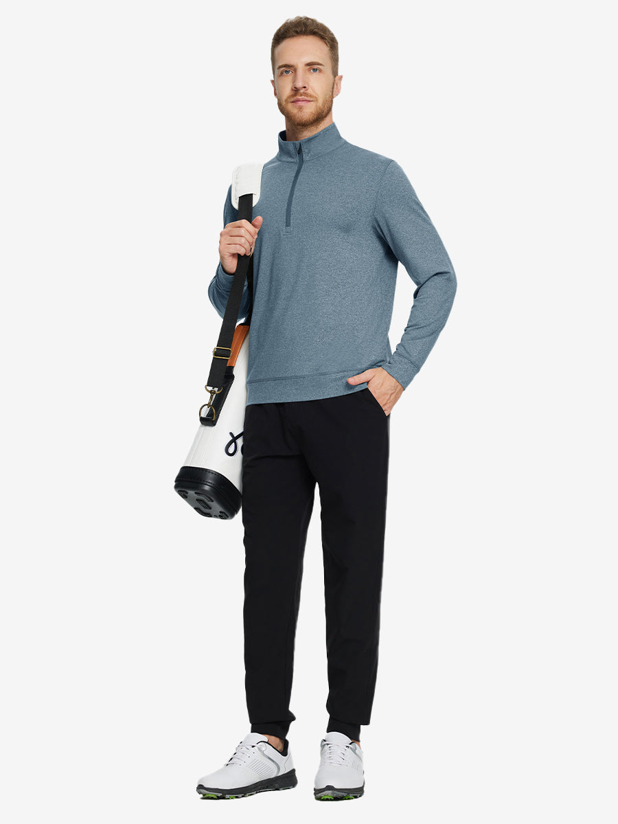 Men's Melange Quarter Zip Pullover – view 5