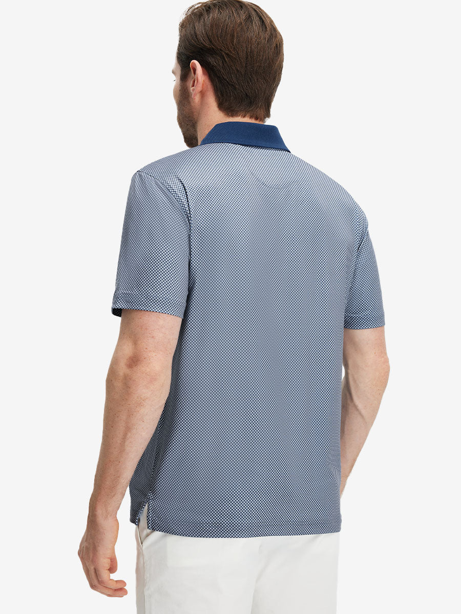 Men's Ribbed Collar Printed Golf Polo Shirt – view 45