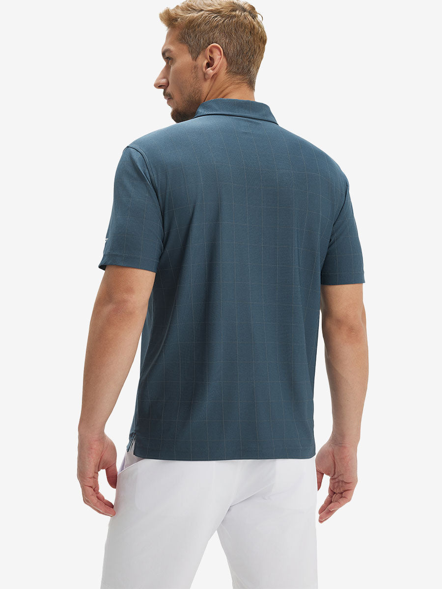 Men's Reflective Check Collar Golf Polo Shirt – view 21